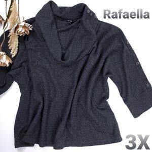 Rafaella Charcoal Batwing Oversize Sweater Sz 3X